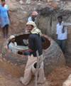 Biogas from Cowdung - Construction at Kolar