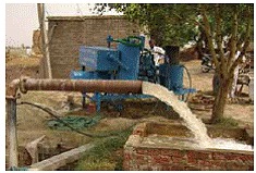 Biomass Gasifier running a water pump