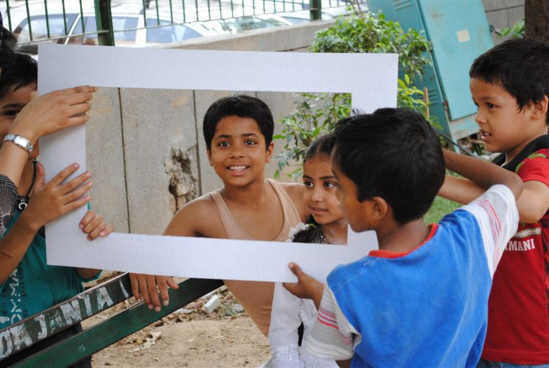 Children Playing at a Khoj workshop at Khirkee