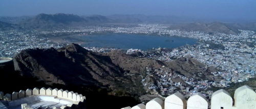 An aerial view of Ajmer from the Taragarh Fort