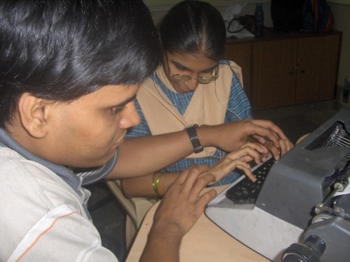 Pradip with his teacher, counsellor and interpretor Devyani Hadkar