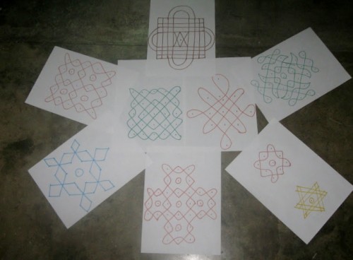 A whole lot of Kolams came out of the storytelling session at Tezpur!