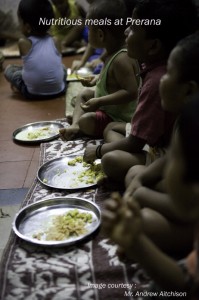 Children are given nutritious meals and all their basic needs are met by Prerana