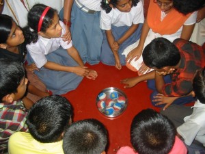 Children are introduced to the concept of positive values through fun and games