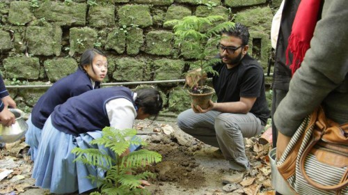 Hari Chakyar at a plantation drive in Gangtok