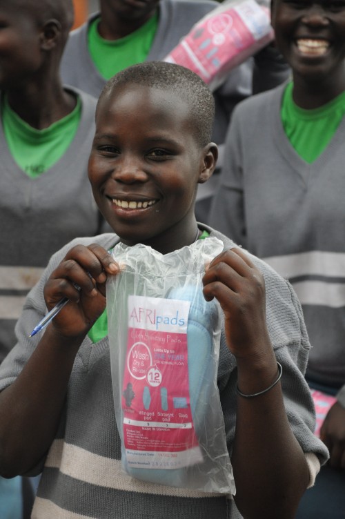 Ugandan Schoolgirl with AFRIpads Menstrual Kit