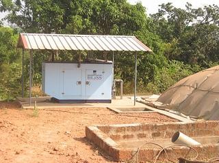 A 60 KV generator used to convert methane gas to generate electricity at the Oddoor farms, Mangalore