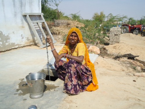 With 'hauds' installed in every house, the women and girls are saved the trouble of trekking long distances for water