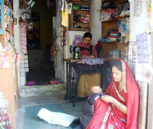 Local Rajasthani women may not have much formal education but the one skill they possess is sewing. (Credit: WFS)