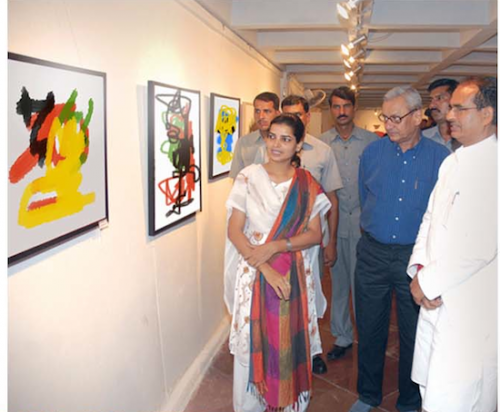 The exhibition that showcased the paintings done by the blind children