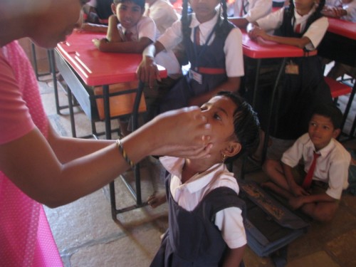 Dosage programme for Anaemia being administered in Jambul village 