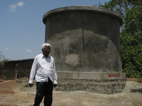 The 21,000 litre water storage tank built by Swades in Jambul