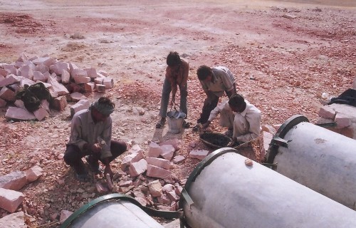 The execution of transformation plans began in right earnest : Water harvesting structures being erected.