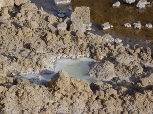 Salt pan with deteriorated soil around. 