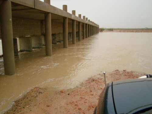 The water harvesting structure : The inlet of rain  water at the first rains.