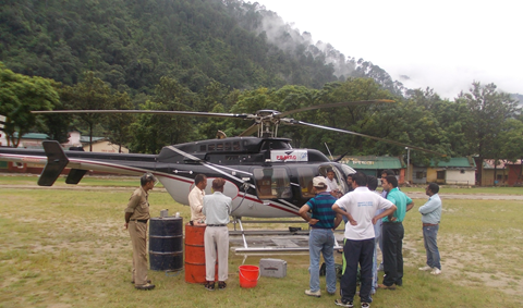 The generous gift of 10 helicopter sorties provided by the grateful administration