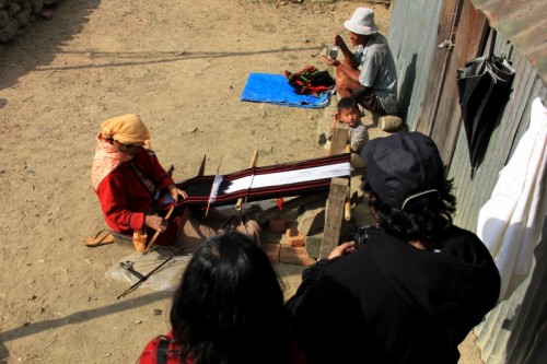 Weaving in a Naga village