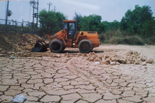 A dried up lake at Guntur was revived with great effort