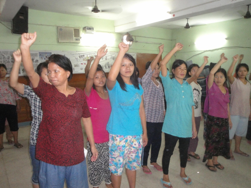 Refugee women from Myanmar at a self defence training given by the Delhi Police. (Credit: UNHCR/N.Bose)