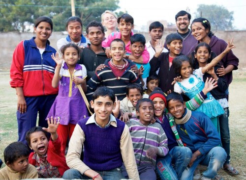 Posing with their beneficiaries