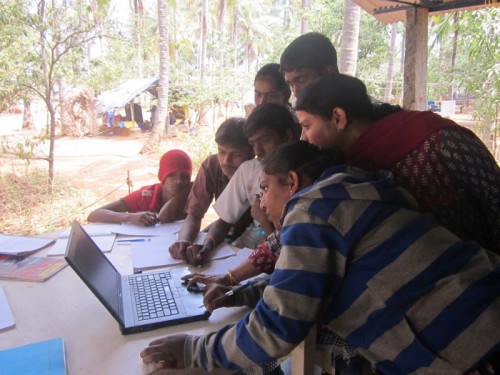 A computer class in progress