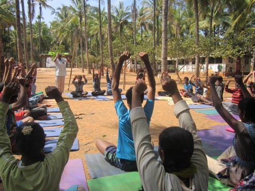 Students have regular yoga sessions