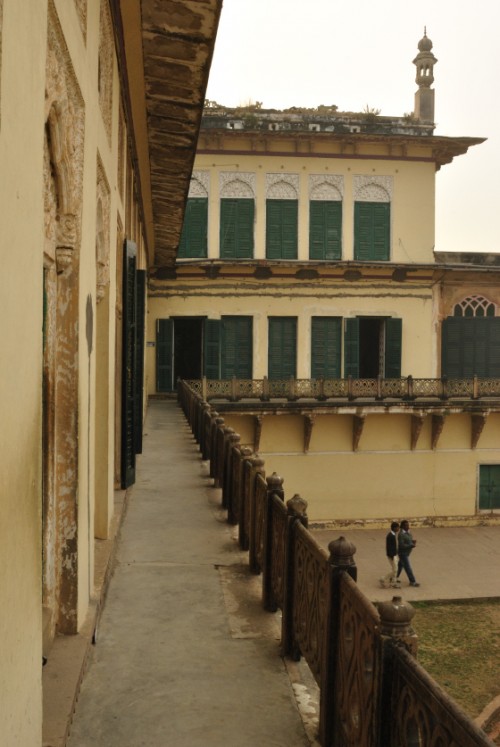 At the Ramnagar Fort, pausing to take a picture. The architecture brings Sanjay Leela Bhansali’s Devdas to mind.