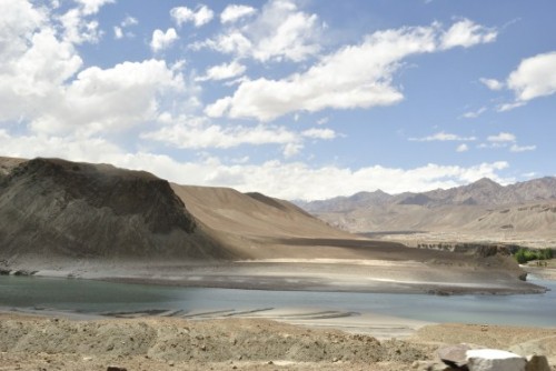 At Sangam – the confluence of Zanskar and Indus Rivers.