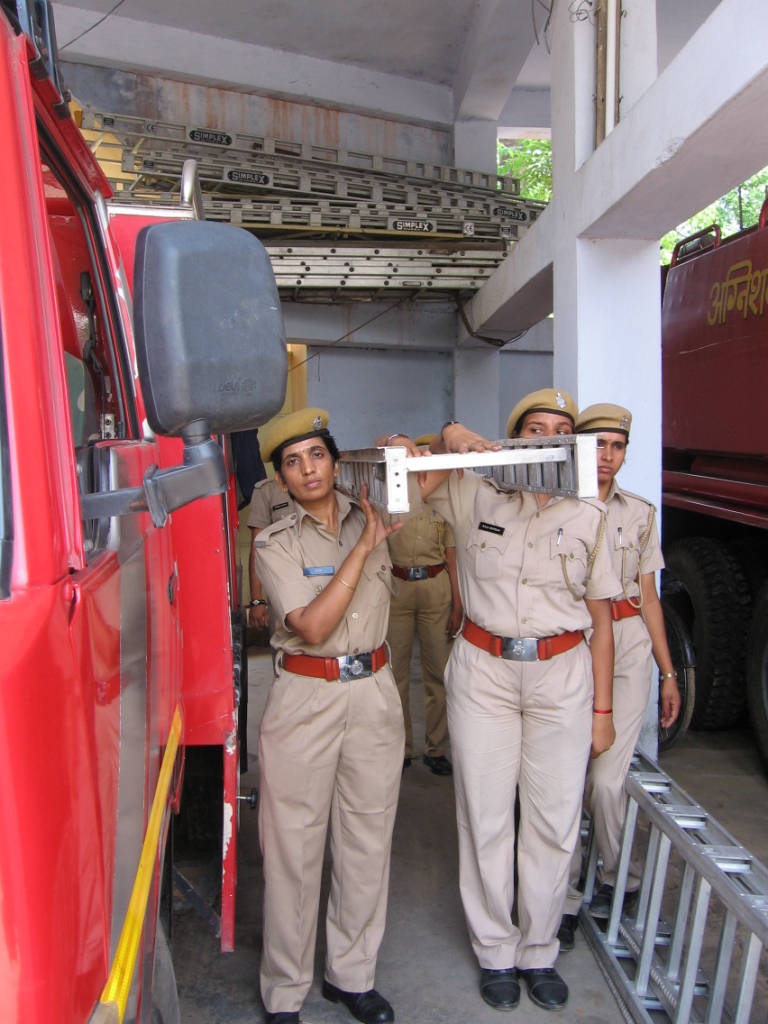 Sita (left) and her colleagues wanted to break the stereotypes by joining the fire department which had been the only one in the state where women had not been given a chance to serve, owing to the serious risks involved. (Credit: Abha Sharma\WFS)