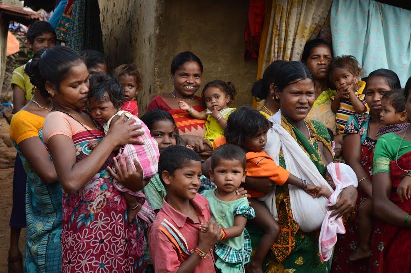 The content women of Champaguga, Andhra Pradesh, who have availed of the popular meal scheme that ensures a free nutritious meal daily for 25 days in a month to pregnant women and breastfeeding mothers. (Credit: Dilnaz Boga\WFS)