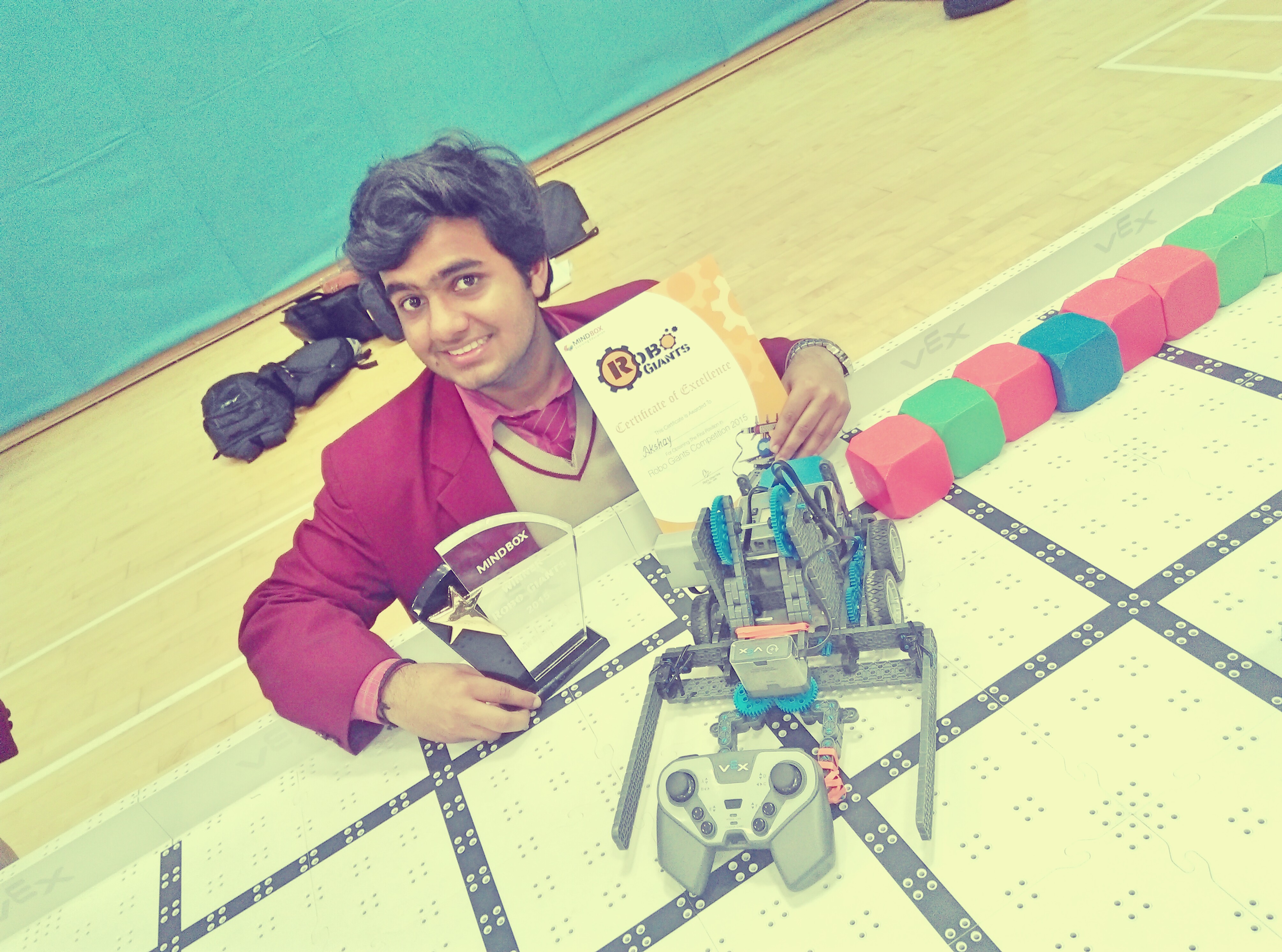 Akshay with his robot