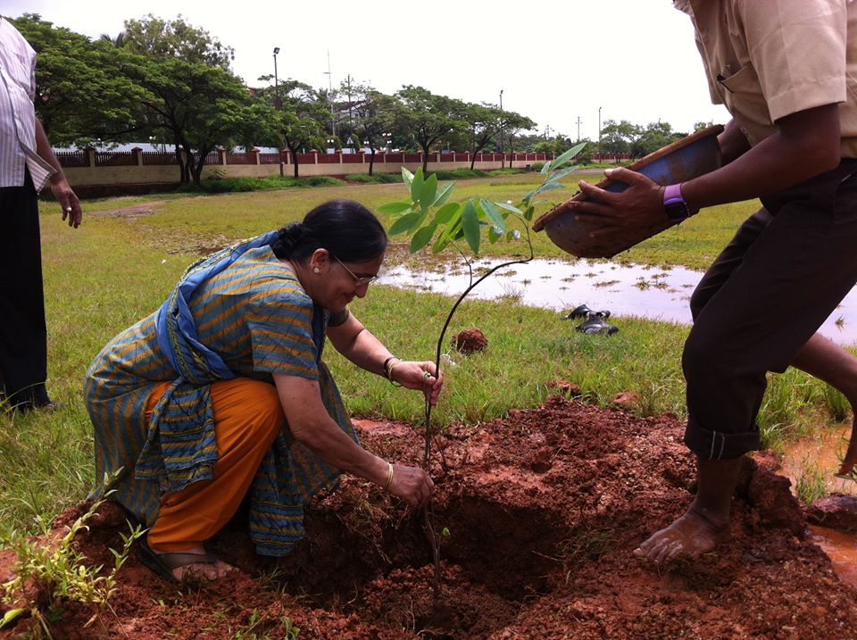 Alka also started a tree plantation drive in a nearby ground.