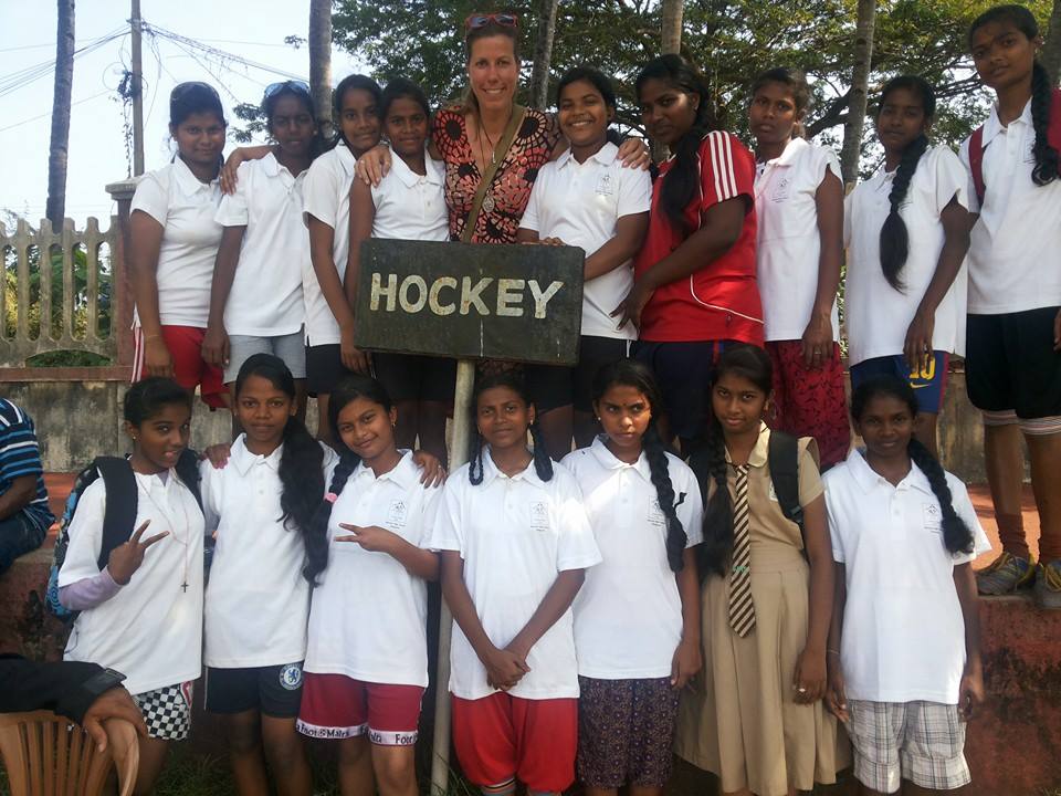 Andrea has managed to bring 50 kids in rural Rajasthan to regularly practice Hockey.