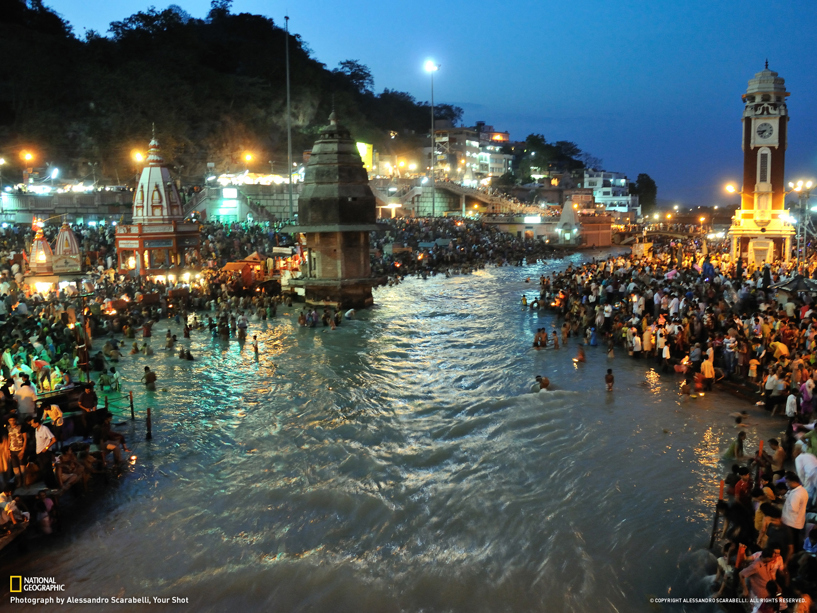 Hindus gather by the millions along the shores of the Ganges River in the city of Haridwar, in Uttarakhand, north-central India. They consider Haridwar one of HinduismÕs seven holiest sites and flock to the river to ritualistically wash away their sins.