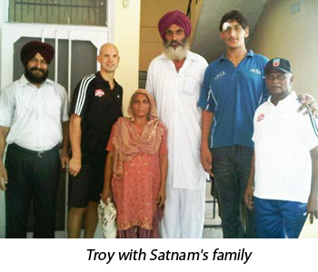 Troy Justice - Director NBA India second from left with the Satnams Family