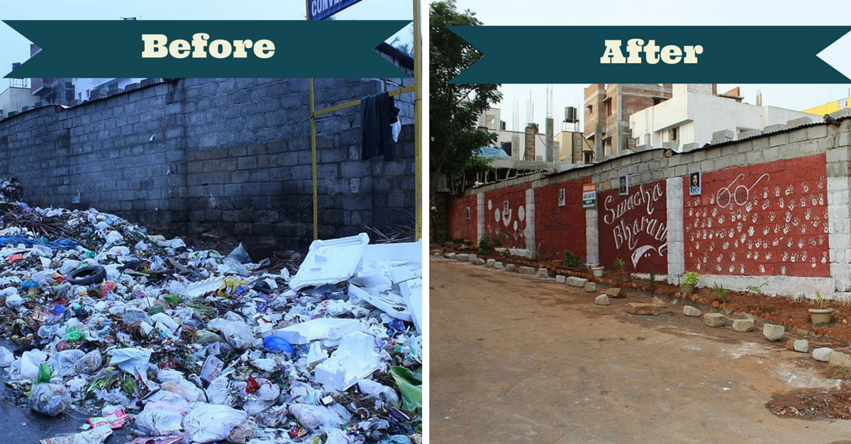 How a Locality in Bangalore was Transformed from a Garbage Dump to a Clean Strip in Just 5 Hours