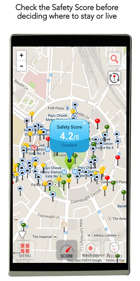 Users can mark safe places according to various parameters.