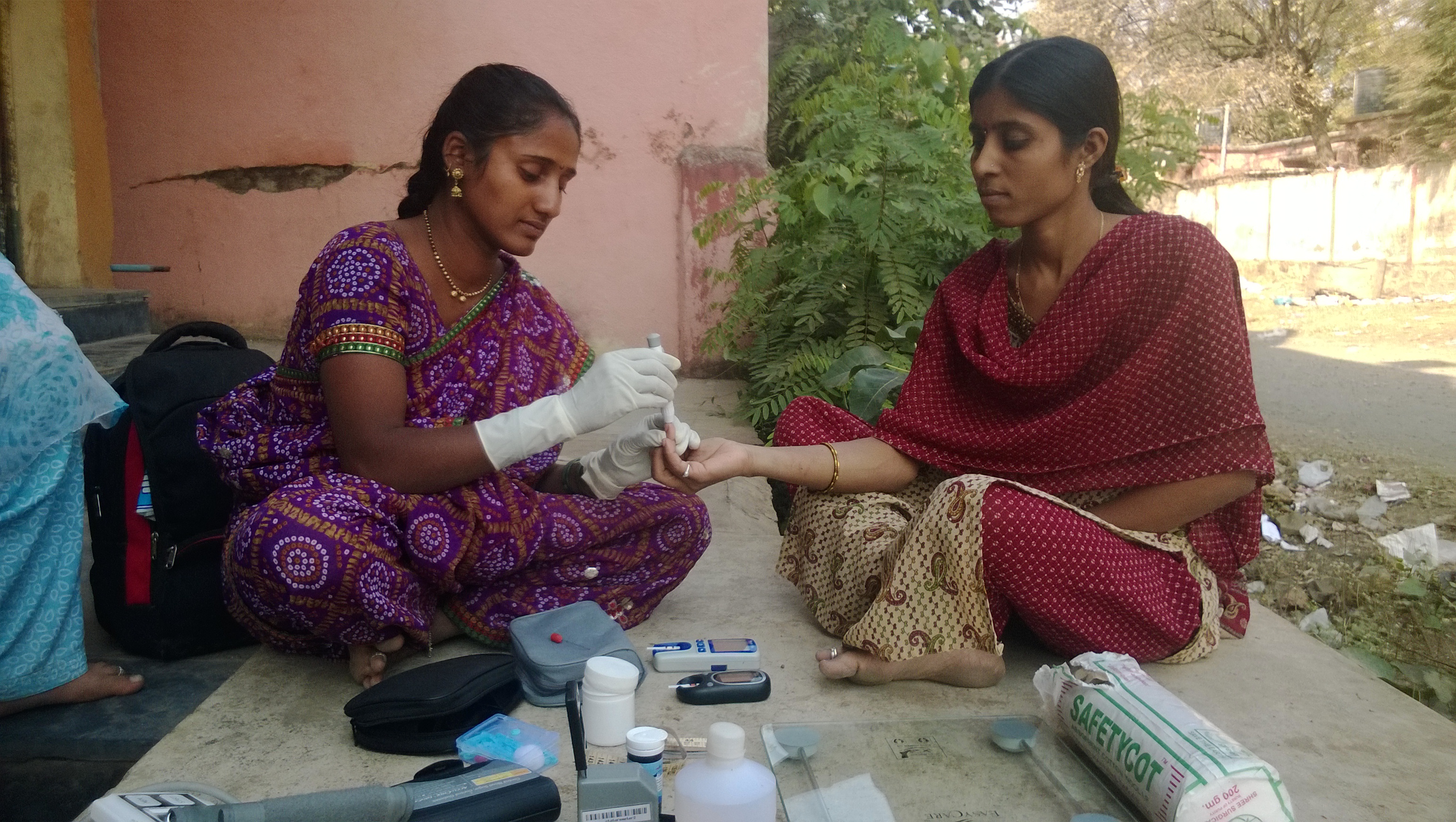 The sakhis visit door to door, conducting tests and enabling rural women to become healthier.