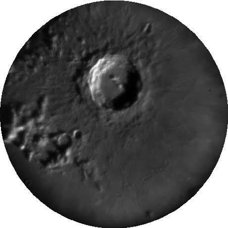 Image of Copernicus crater on the Moon captured during one of the pointing tests   of 50 cm Multi Application Solar Telescope (MAST). The field of view is around 3 arc-min.