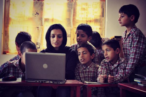A computer class in Haji Public School, Grade 2