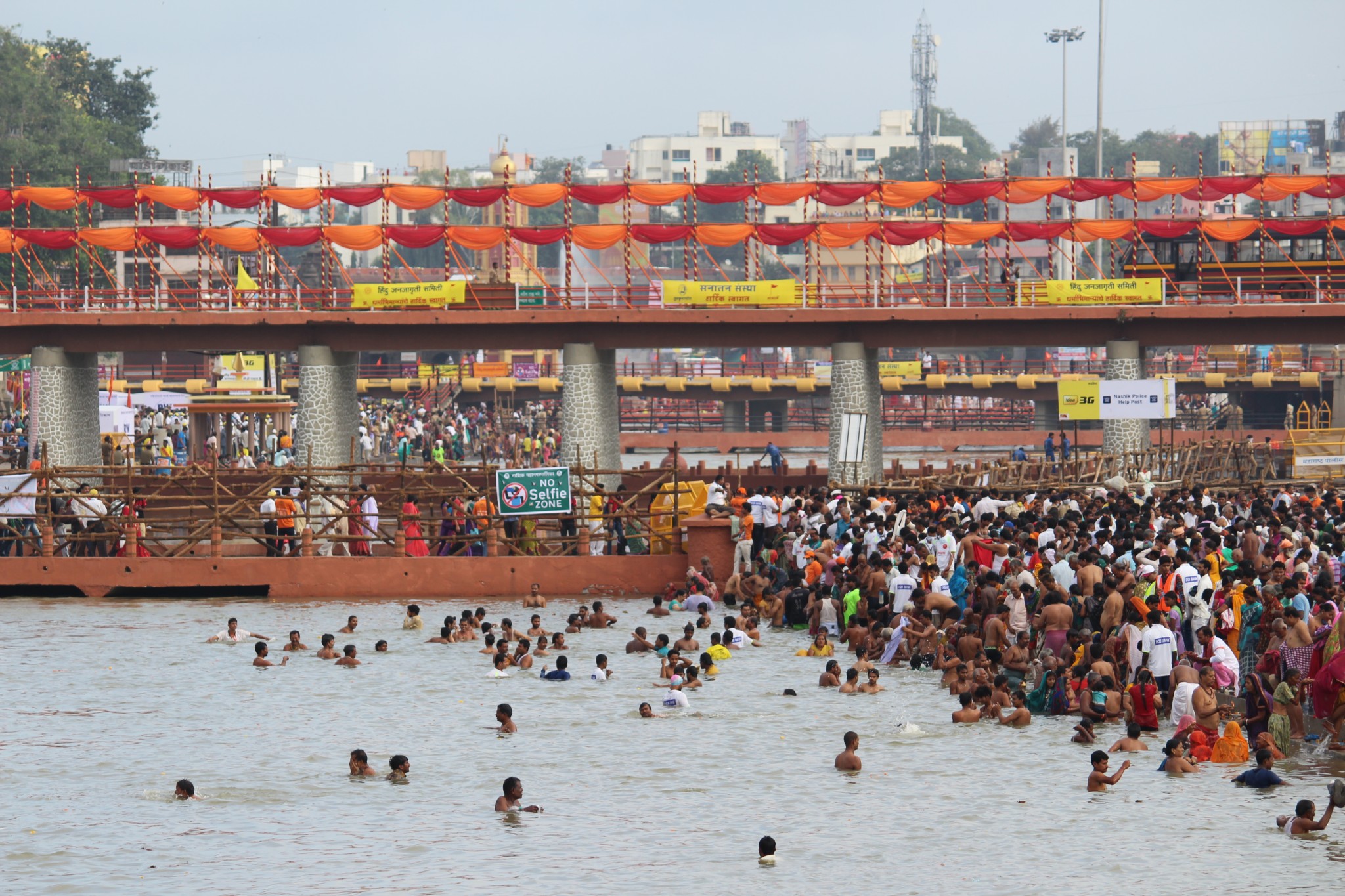 Pilgrims take a dip on occasion of Shahi Snan at Nashik