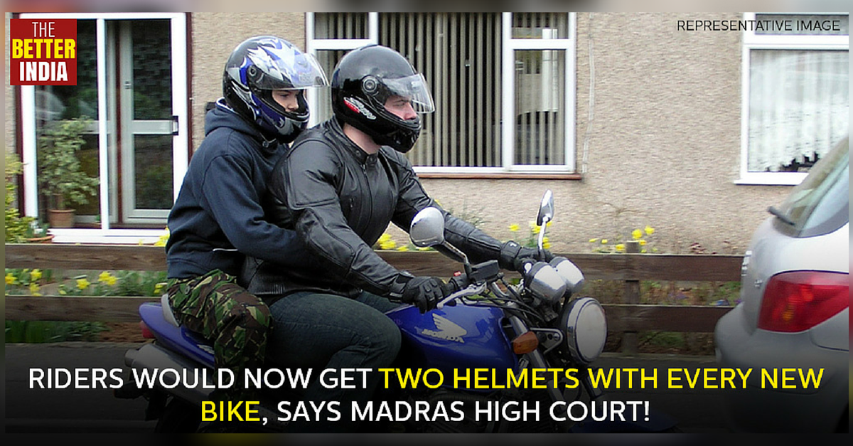 Two Helmets & a Helmet Lock with Every New Bike – Madras HC Promoting Road Safety