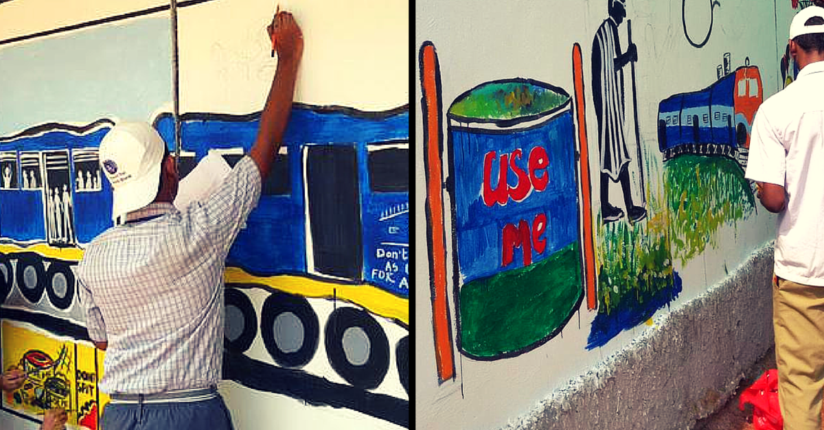 In Pictures: A Railway Station Comes Alive with the Brushstrokes of Children and Adults Alike