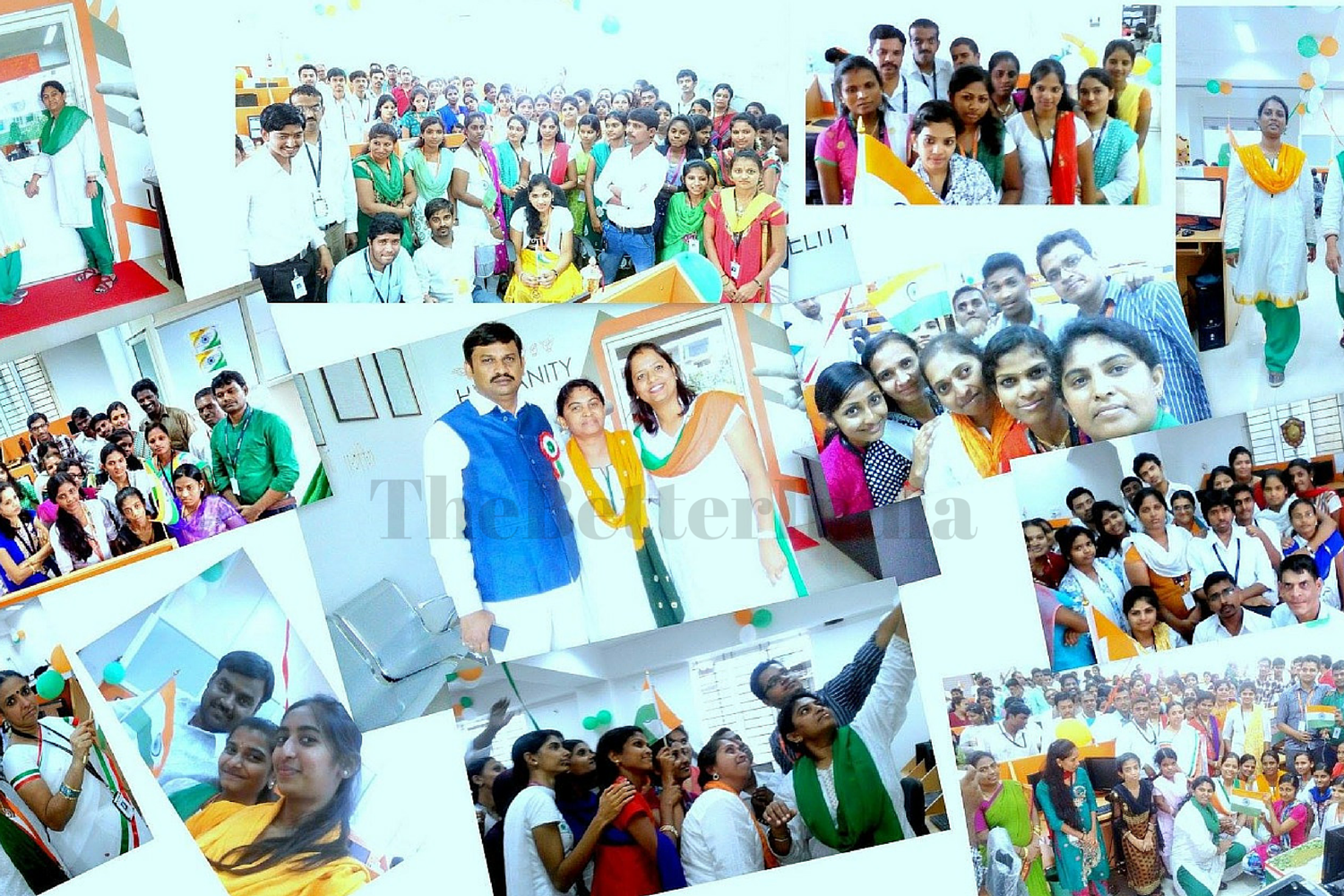 A collage that the Vindhya employees created of the Independence Day celebrations 2015