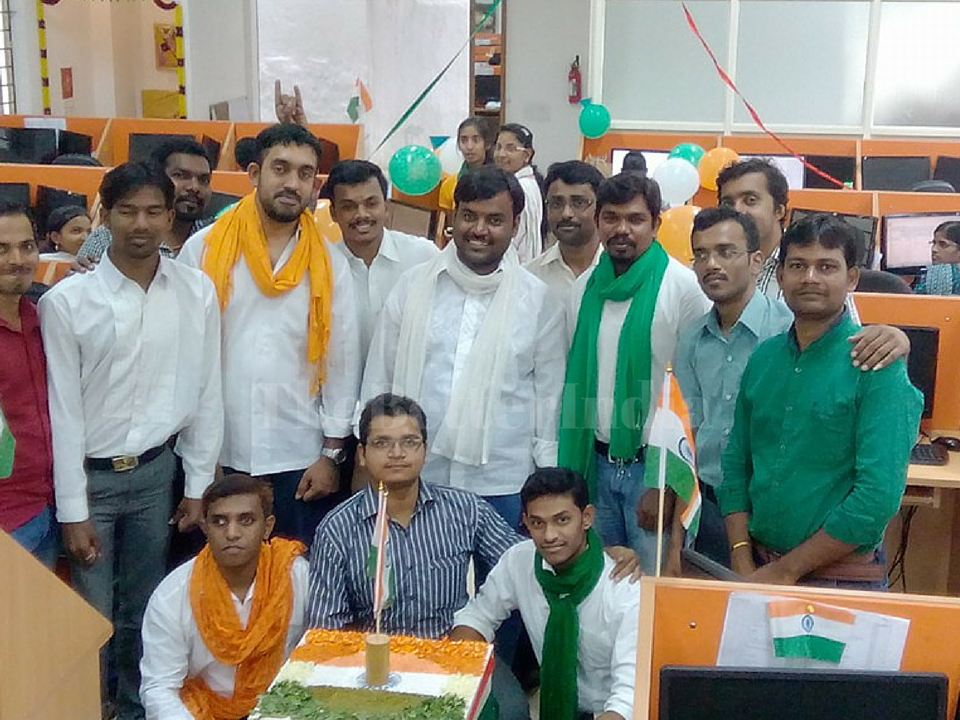 Some of the Vindhya team members celebrating Independence Day 2015