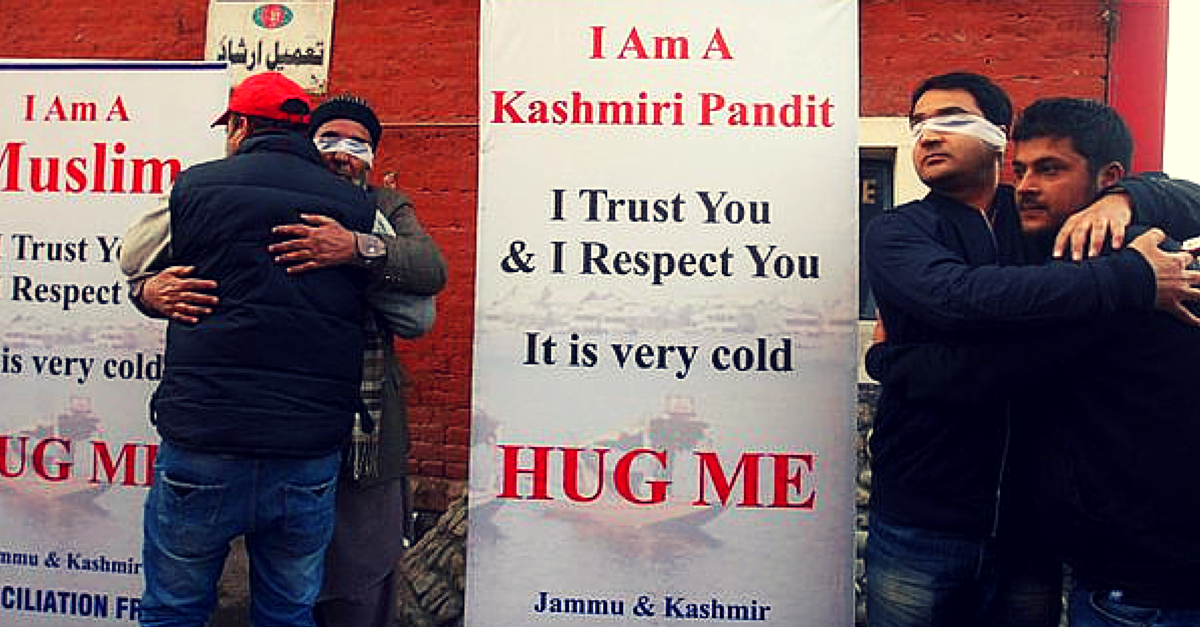 People in Srinagar Are Hugging Blindfolded Kashmiri Pandits, Sikhs and Muslims. This Is Why!