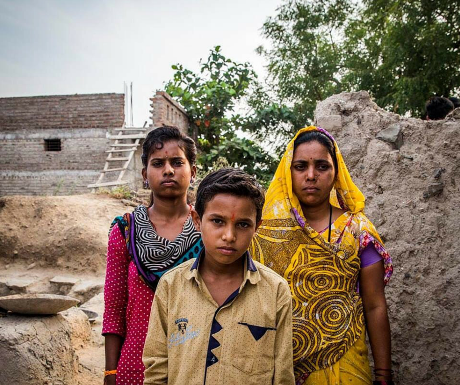 Kiran Bodade (on the right) with her family #SaveFarmerFamilies