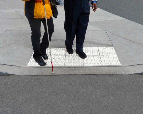 Blind people walking 