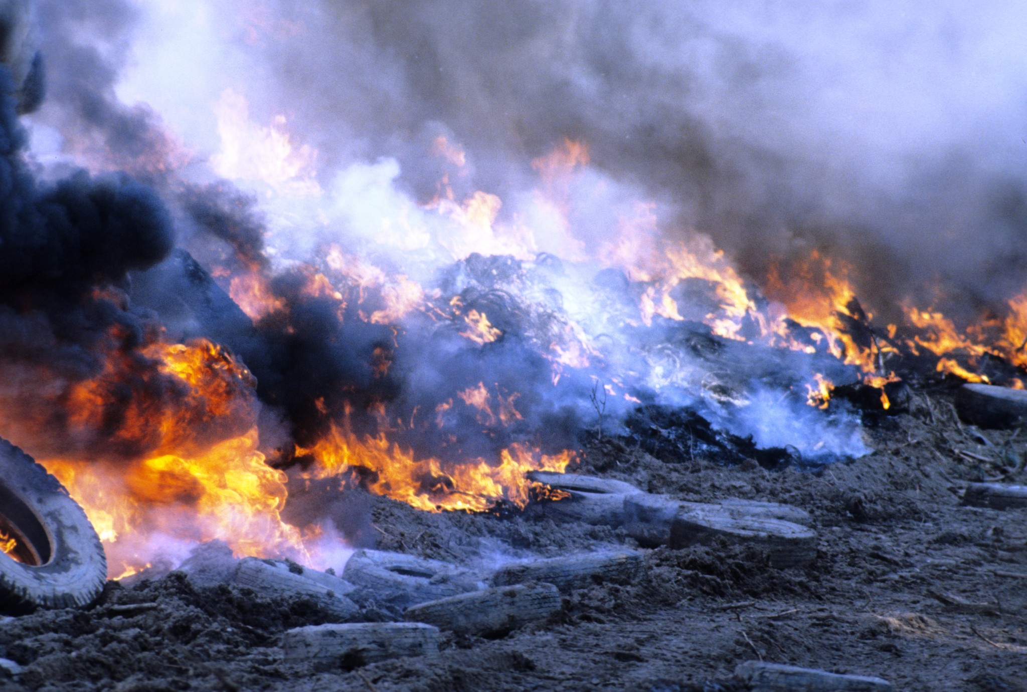 tyres burning