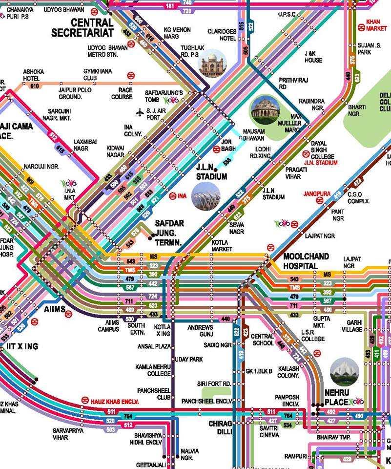 Delhi Route Map